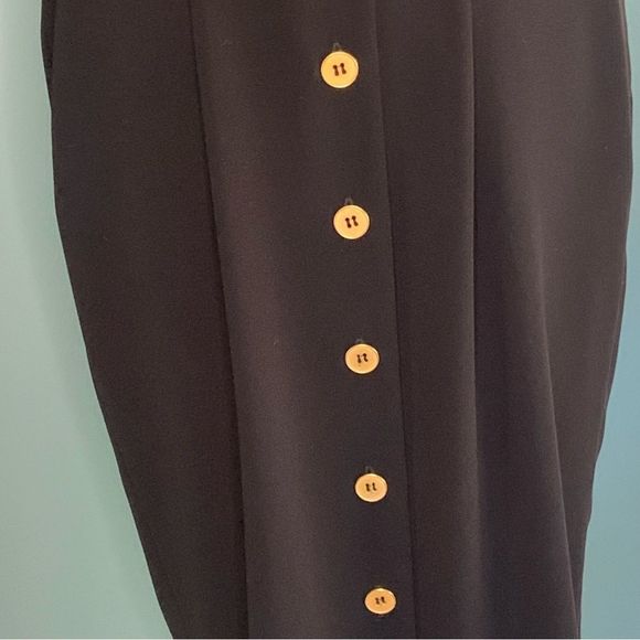 LIZ CLAIBORNE VINTAGE BLACK DRESS | 44” LENGTH | STUNNING  CONDITION | PETITE 6 - Picture 9 of 16